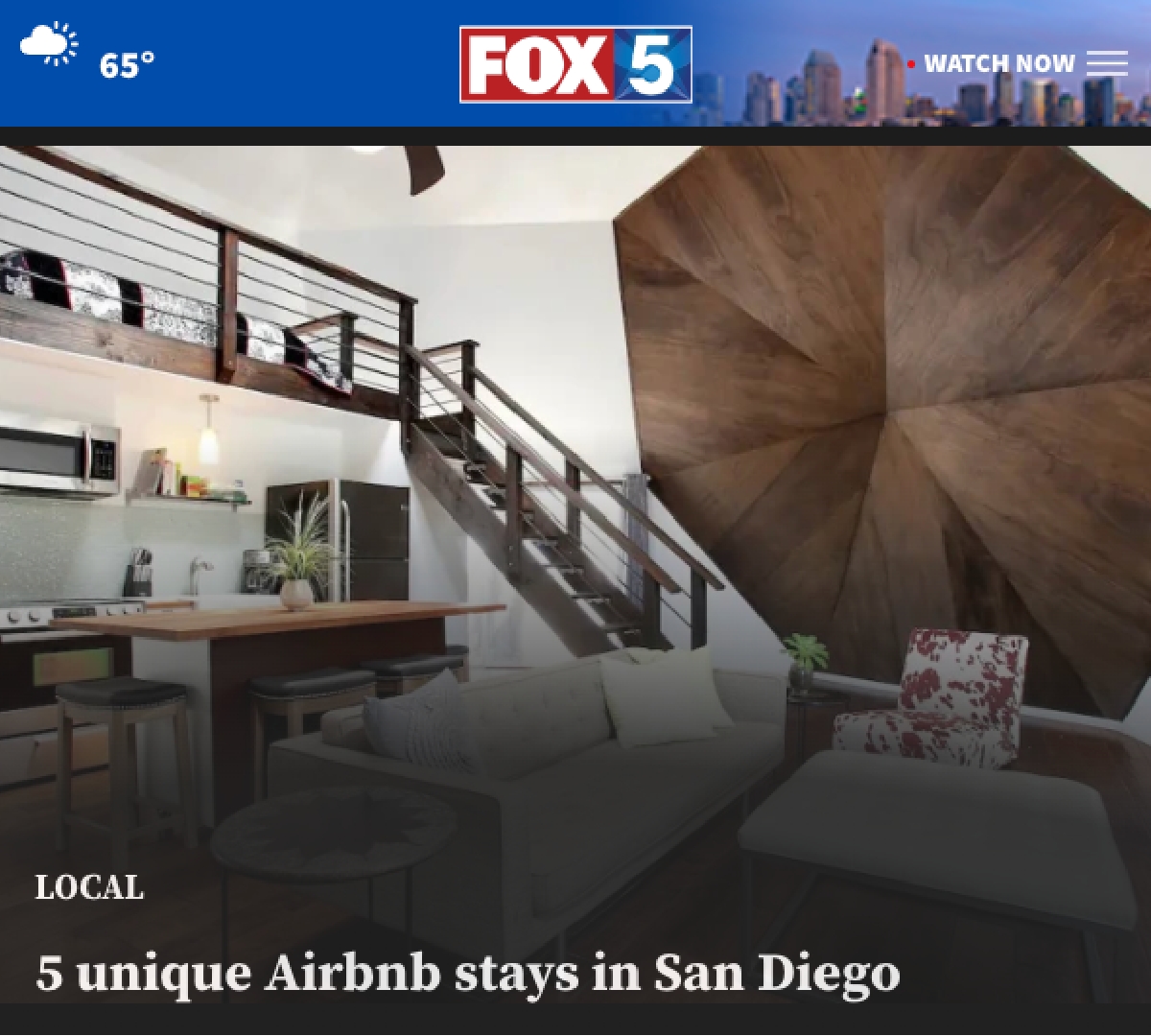 Our Guest House Was Featured As One of 5 Unique Airbnb Stays In San Diego!